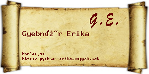 Gyebnár Erika névjegykártya