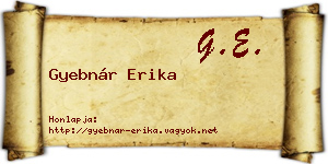 Gyebnár Erika névjegykártya